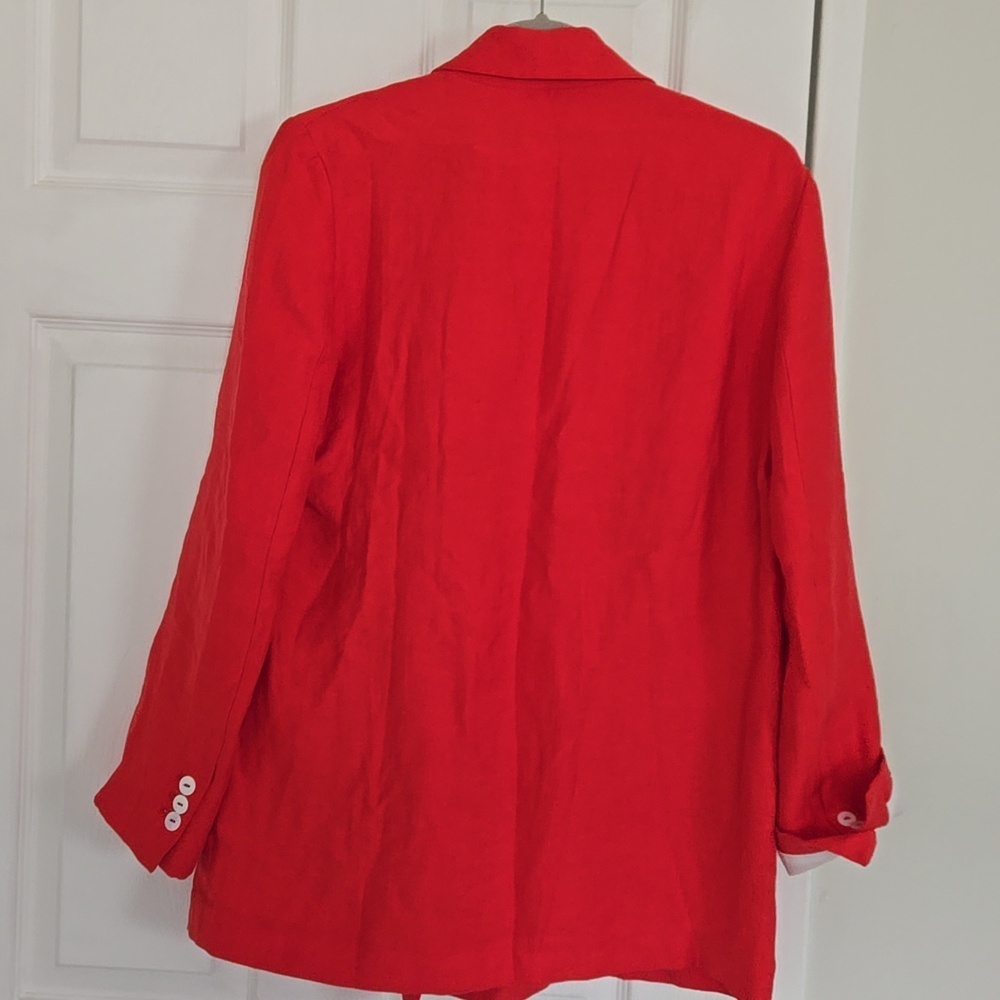 NWOT ZARA Oversized Double Breasted Red Blazer Sz XS - Picture 6 of 9